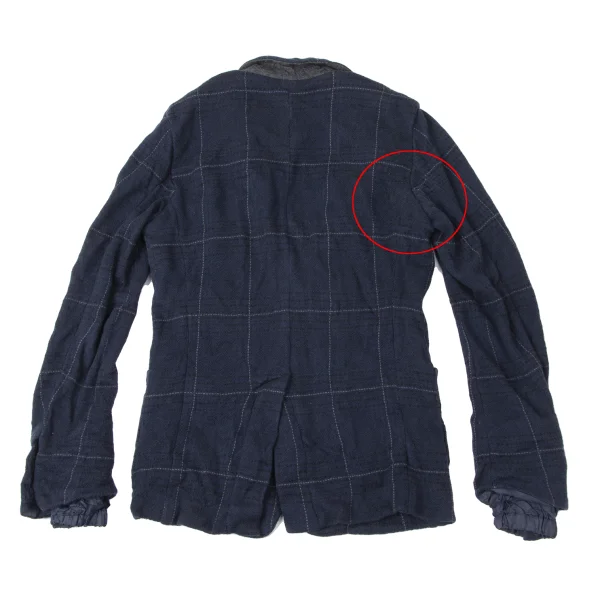 sacai Cotton Linen Wrinkled Check Jacket K-165250_012