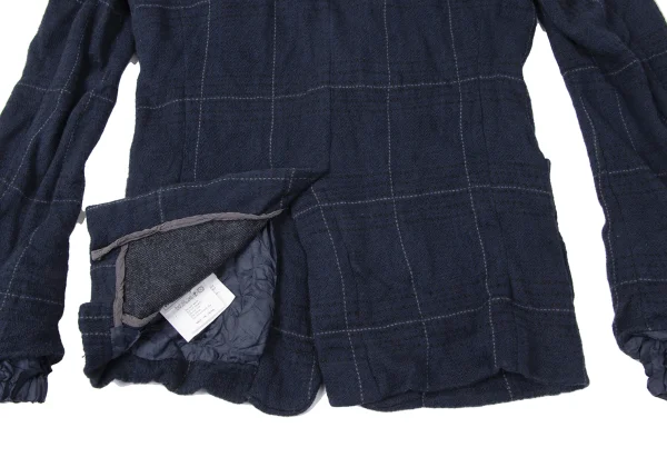 sacai Cotton Linen Wrinkled Check Jacket K-165250_014