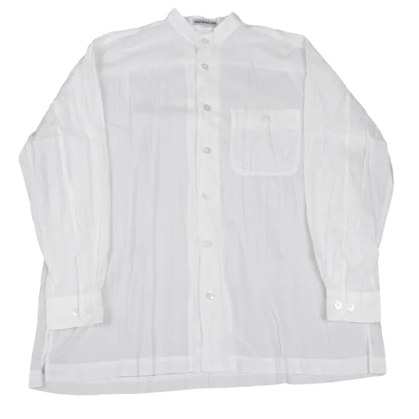 ISSEY MIYAKE MEN Poly Wrinkled Mao Collar Shirt White S K-165252_001