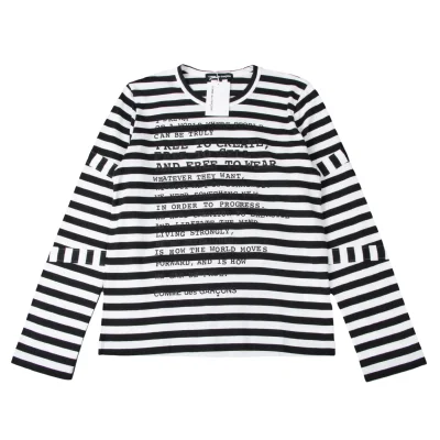 COMME des GARCONS Message Print Striped Top
