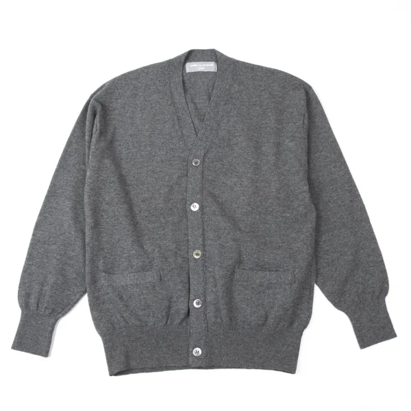 COMME des GARCONS HOMME Wool Nylon Knit Cardigan Grey M-L K-165260_001