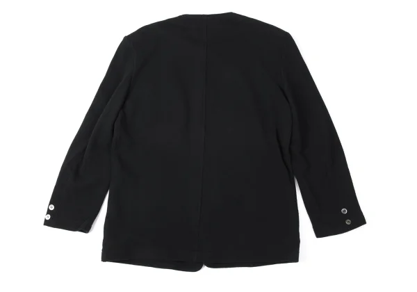 コムデギャルソン オム　ジャケット　ブラック コムデギャルソンオムCOMME des GARCONS HOMME コットン裏毛ノーカラー