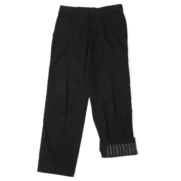 COMME des GARCONS HOMME Cotton Lined Stripe Pants Black SS K-165265_001