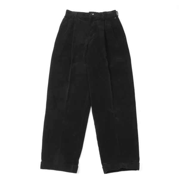 COMME des GARCONS HOMME Cotton Corduroy Tuck Pants Black S K-165266_001