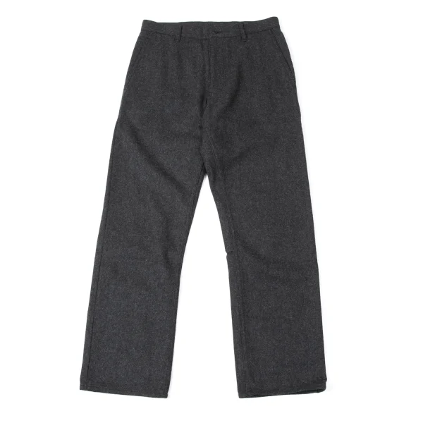 COMME des GARCONS HOMME PLUS Wool Nylon Light Melton Pants Charcoal XS K-165270_001