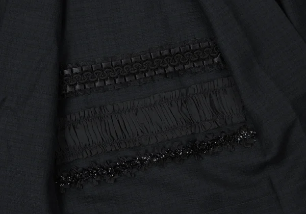 COMME des GARCONS Checked Frill Tape Inside Tuck Skirt K-165278_006