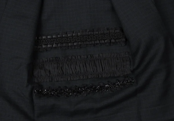 COMME des GARCONS Checked Frill Tape Inside Tuck Skirt K-165278_010