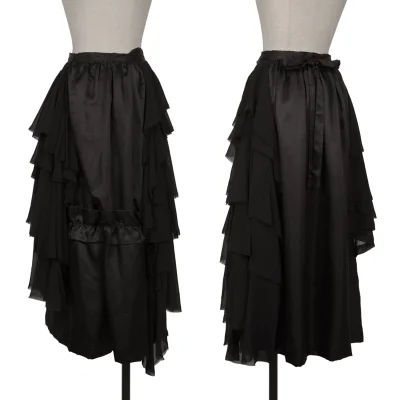 COMME des GARCONS Silk Switching Tiered Wrap Skirt