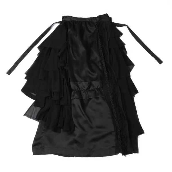 COMME des GARCONS Silk Switching Tiered Wrap Skirt K-165281_002