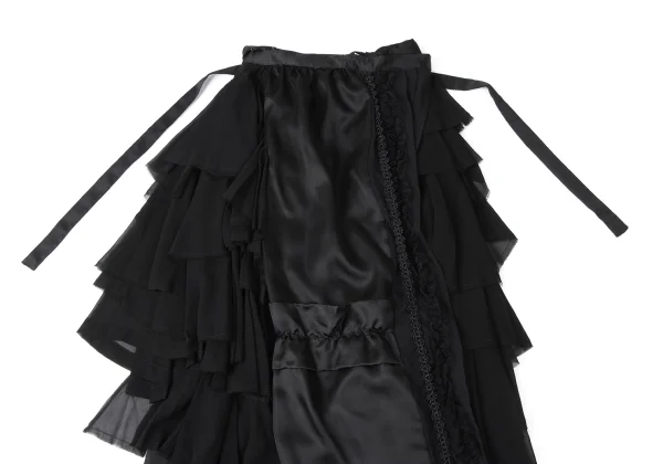 COMME des GARCONS Silk Switching Tiered Wrap Skirt K-165281_003