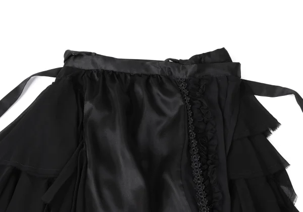 COMME des GARCONS Silk Switching Tiered Wrap Skirt K-165281_004