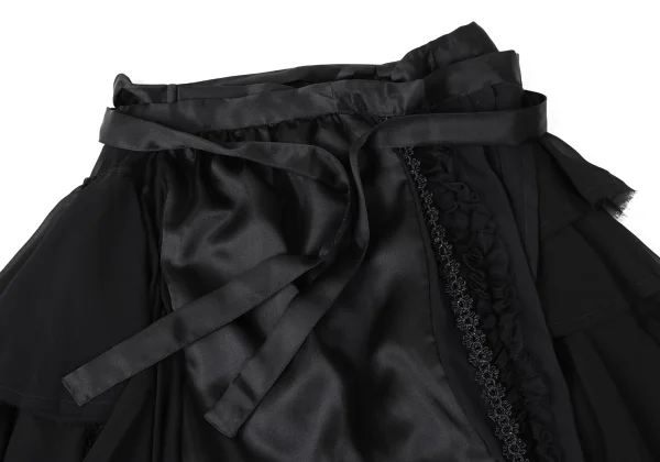COMME des GARCONS Silk Switching Tiered Wrap Skirt K-165281_005
