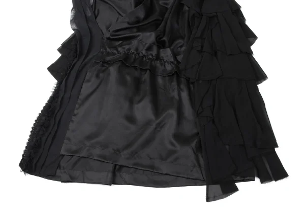 COMME des GARCONS Silk Switching Tiered Wrap Skirt K-165281_011