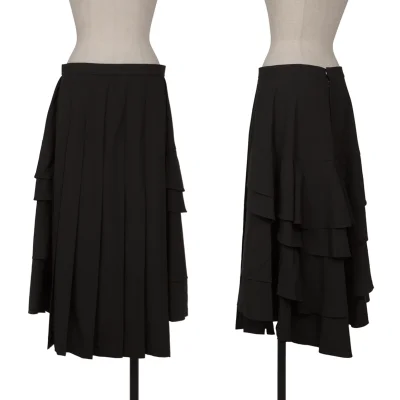 COMME des GARCONS Wool Back Tiered Switching Pleats Skirt