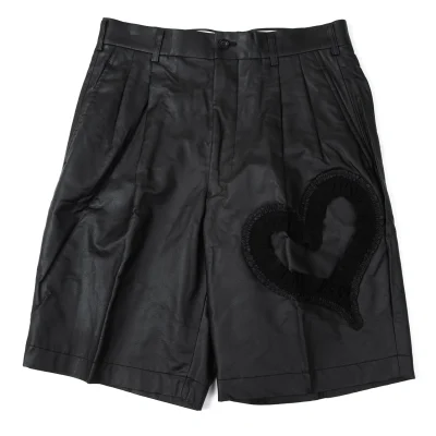 COMME des GARCONS Heart Lace Switching Synthetic Leather Culottes