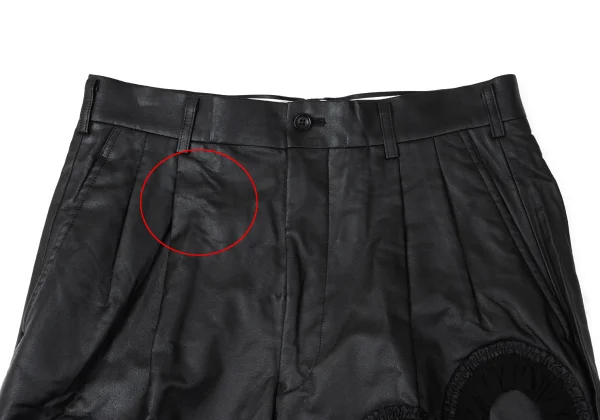 COMME des GARCONS Heart Lace Switching Synthetic Leather Culottes K-165285_002