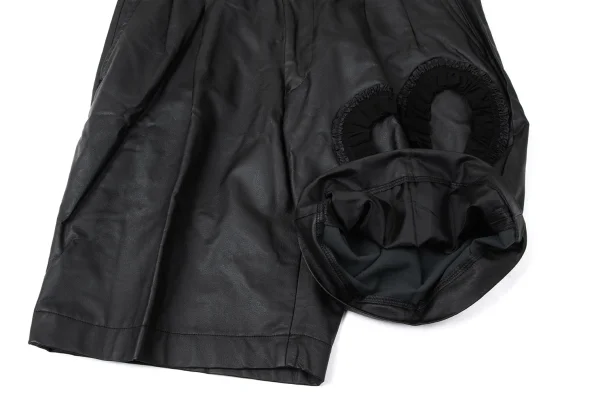 COMME des GARCONS Heart Lace Switching Synthetic Leather Culottes K-165285_010