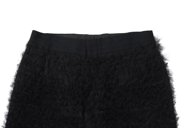 COMME des GARCONS Mesh Frill Front Stripe Pants K-165287_003