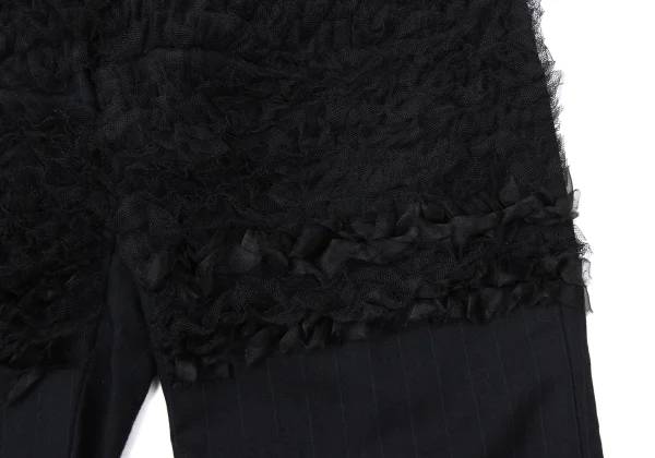 COMME des GARCONS Mesh Frill Front Stripe Pants K-165287_005