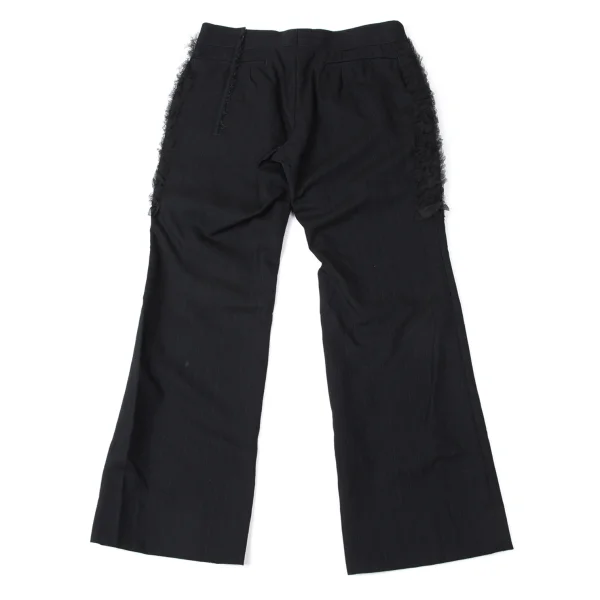 COMME des GARCONS Mesh Frill Front Stripe Pants K-165287_009