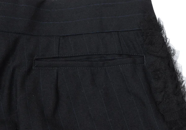 COMME des GARCONS Mesh Frill Front Stripe Pants K-165287_012