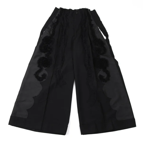COMME des GARCONS Wool Side Switching Wide Pants Black M K-165291_001