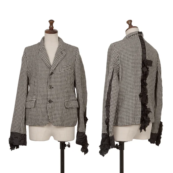COMME des GARCONS Frill Switching Checked jacket White,Black S K-165292_001