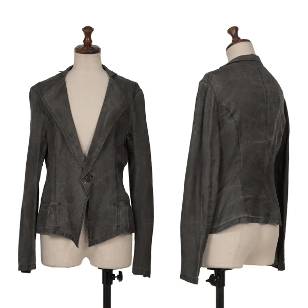 Y's Dyed Silk Shirt Jacket Charcoal S K-165299_001