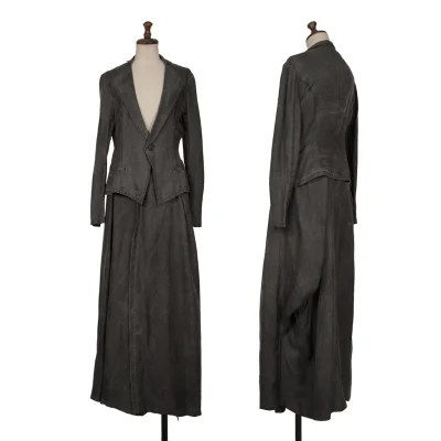 Y's Dyed Silk Shirt Jacket & Skirt