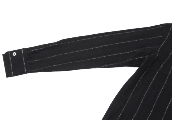Y's Wool Stripe No Collar Knit Shirt K-165305_006