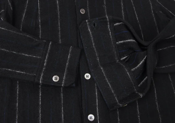 Y's Wool Stripe No Collar Knit Shirt K-165305_007