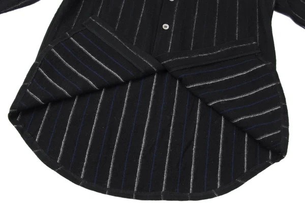Y's Wool Stripe No Collar Knit Shirt K-165305_009