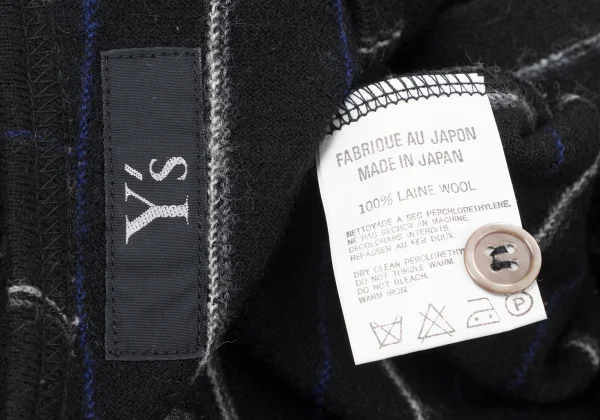 Y's Wool Stripe No Collar Knit Shirt K-165305_013