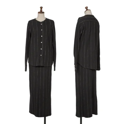 Y's Wool Stripe Knit Shirt & Skirt