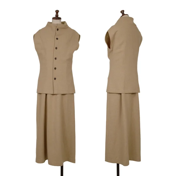 tricot COMME des GARCONS Folded Layered Knit Dress Camel S-M K-165312_001