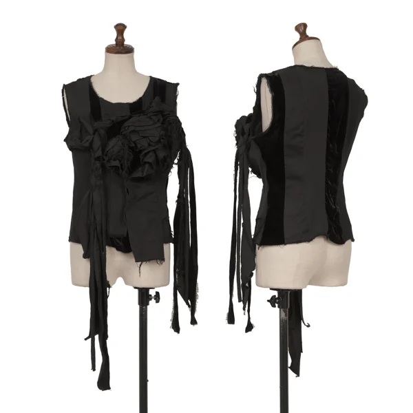 tricot COMME des GARCONS Dyed Velour Switching Corsage Vest Black M K-165313_001