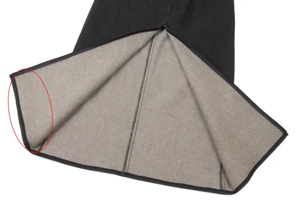 VIVIENNETAM Leather Switching Zip Slit Denim Skirt K-165321_010