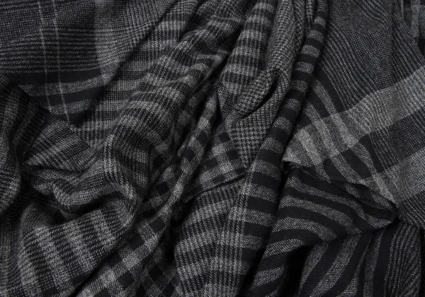 ISSEY MIYAKE I.S. Multi Pattern Wool Drape Skirt K-165323_006