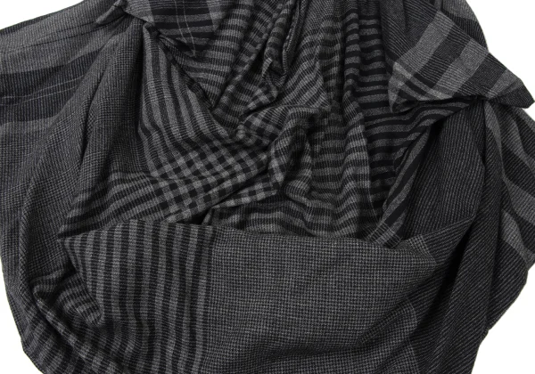 ISSEY MIYAKE I.S. Multi Pattern Wool Drape Skirt K-165323_012