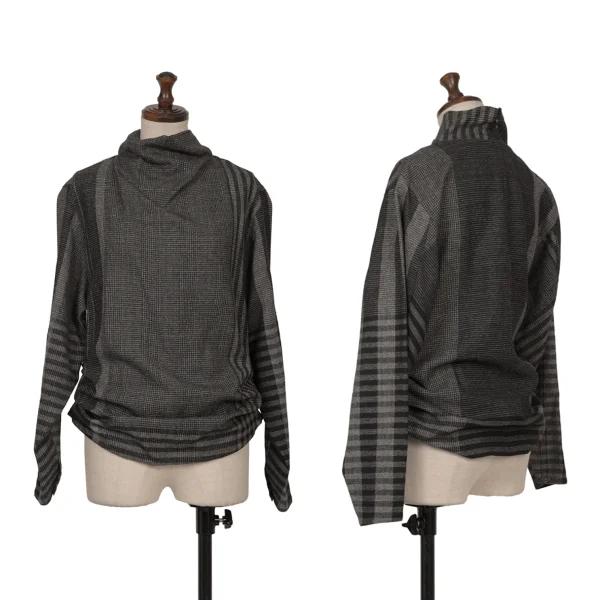 ISSEY MIYAKE I.S. Multi Pattern Wool Blouse & Skirt K-165324_002