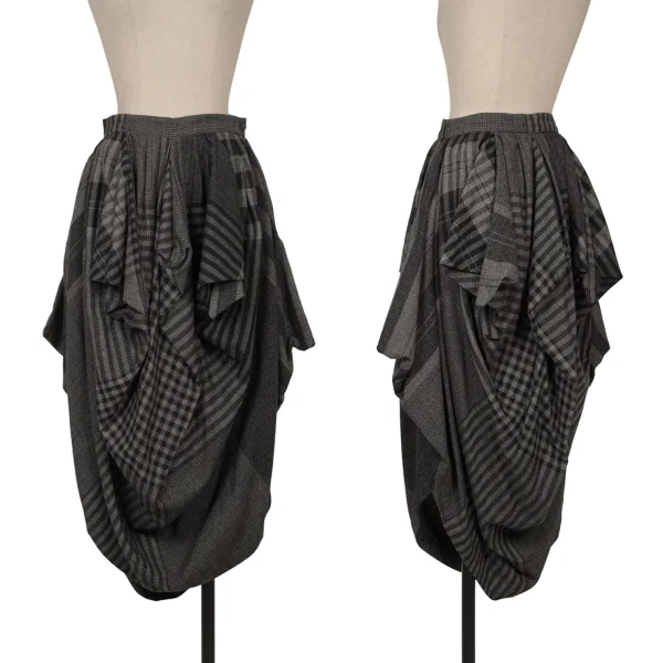 ISSEY MIYAKE I.S. Multi Pattern Wool Blouse & Skirt K-165324_011