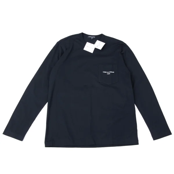 COMME des GARCONS HOMME Cotton Logo Printed Pocket T Shirt Navy S K-165329_001