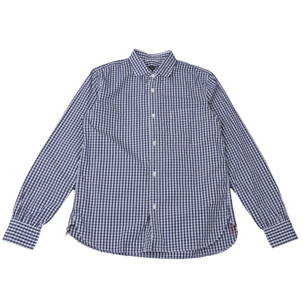 COMME des GARCONS HOMME Cotton Checked Long Sleeve Shirt Blue,White S K-165330_001