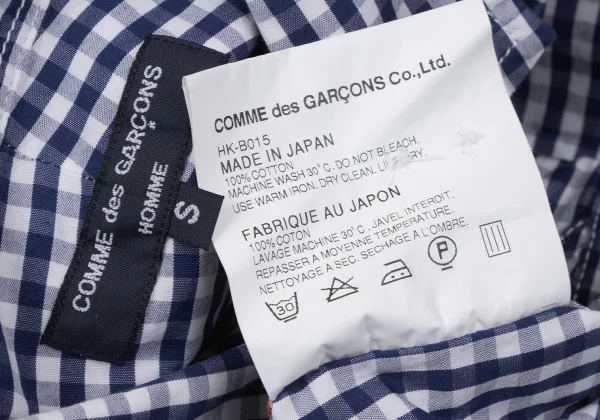 COMME des GARCONS HOMME Cotton Checked Long Sleeve Shirt K-165330_016