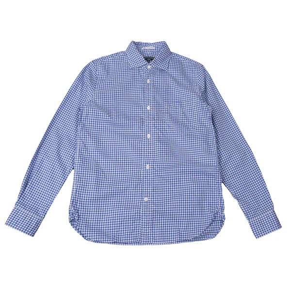 COMME des GARCONS HOMME×Thomas Mason Cotton Checked Shirt Blue,White S K-165332_001