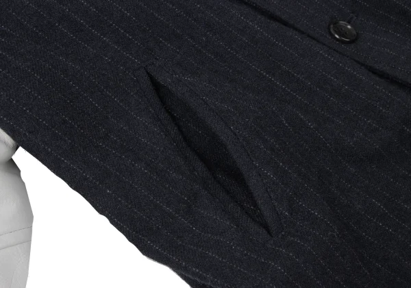 COMME des GARCONS HOMME Leather Switching Pinstripe Padded Blouson K-165335_008