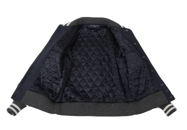 COMME des GARCONS HOMME Leather Switching Pinstripe Padded Blouson K-165335_009