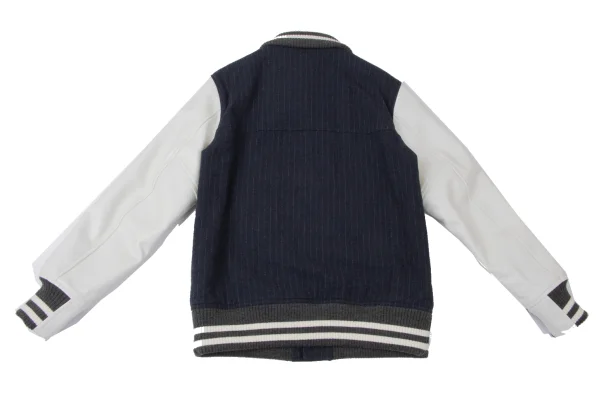 COMME des GARCONS HOMME Leather Switching Pinstripe Padded Blouson K-165335_010