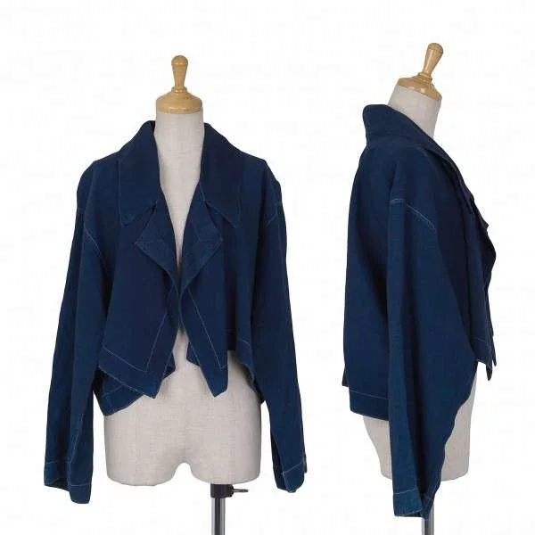 イッセイミヤケ／ノーカラージャケット 黒 ／heartイッセイミヤケ