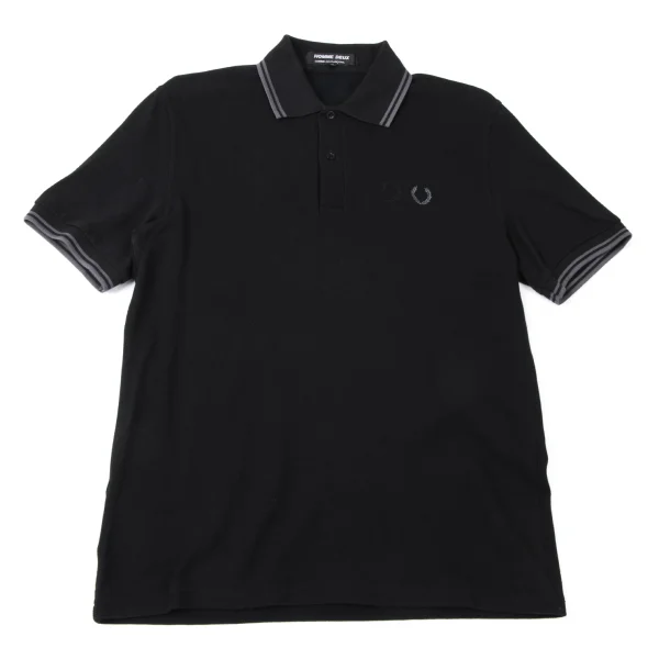 COMME des GARCONS HOMME DEUX×FRED PERRY Point Embroidered Polo Shirt Black,Grey M K-165341_001